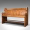 Antique Victorian English Bench or Pew in Pine, 1900s 3