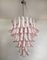 Vintage Italian Murano Glass Chandelier with 75 Pink Petals in the Style of Mazzega 3