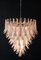 Vintage Italian Murano Glass Chandelier with 75 Pink Petals in the Style of Mazzega 7