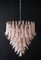Vintage Italian Murano Glass Chandelier with 75 Pink Petals in the Style of Mazzega 4