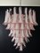 Vintage Italian Murano Glass Chandelier with 75 Pink Petals in the Style of Mazzega 1