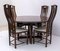 Round Dining Table and Gallery Chairs from Giorgetti, Italy, 1980s, Set of 5 1
