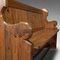 Antique Victorian English Pine Hallway Bench or Pew 10