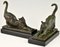 Art Deco Bronze Cat Bookends by Louis Riche, Set of 2 7