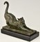 Art Deco Bronze Cat Bookends by Louis Riche, Set of 2 5