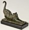 Art Deco Bronze Cat Bookends by Louis Riche, Set of 2, Immagine 5