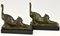 Art Deco Bronze Cat Bookends by Louis Riche, Set of 2, Immagine 6