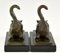 Art Deco Bronze Cat Bookends by Louis Riche, Set of 2 9