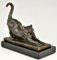 Art Deco Bronze Cat Bookends by Louis Riche, Set of 2 4