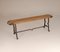 Mid-Century Industrial Handcrafted Wood and Wrought Iron Bench by Jacques Adnet 10