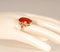 Vintage 14K Yellow Gold Statement Ring with Carnelian Agate Stone Cabochon Cut and White Gold Accent, Image 9