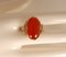 Vintage 14K Yellow Gold Statement Ring with Carnelian Agate Stone Cabochon Cut and White Gold Accent 5