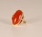 Vintage 14K Yellow Gold Statement Ring with Carnelian Agate Stone Cabochon Cut and White Gold Accent 1