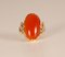 Vintage 14K Yellow Gold Statement Ring with Carnelian Agate Stone Cabochon Cut and White Gold Accent 11