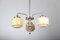 Art Deco Chandelier with 3 Opaline Shades, 1930s, Immagine 1