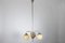 Art Deco Chandelier with 3 Opaline Shades, 1930s 3
