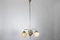 Art Deco Chandelier with 3 Opaline Shades, 1930s, Immagine 3