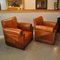 Art Deco Amsterdam School Armchairs in Sheep's Leather, 1920s, Set of 2 5