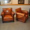 Art Deco Amsterdam School Armchairs in Sheep's Leather, 1920s, Set of 2 3