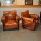 Art Deco Amsterdam School Armchairs in Sheep's Leather, 1920s, Set of 2, Imagen 3