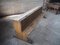 Long Vintage Solid Wood School Bench with Original Paint, 1930s, Image 9