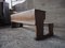 Long Vintage Solid Wood School Bench with Original Paint, 1930s, Immagine 2