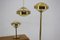 Space Age Brass Floor Lamp, Pendant and Table Lamp from Kamenicky Senov, 1970s, Set of 3 2