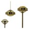 Space Age Brass Floor Lamp, Pendant and Table Lamp from Kamenicky Senov, 1970s, Set of 3, Immagine 3