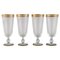 Champagne Flutes in Mouth-Blown Murano Art Glass by Nason & Moretti, 1930s, Set of 4 1