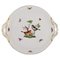Round Rothschild Bird Serving Dish with Handles in Hand-Painted Porcelain from Herend 1