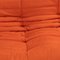 Togo Orange Modular Sofa by Michel Ducaroy for Ligne Roset, Set of 3, Imagen 6