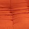 Togo Orange Modular Sofa and Footstool by Michel Ducaroy for Ligne Roset, Set of 4, Image 6