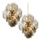 Smoked Glass and Brass Chandeliers in the Style of Vistosi, Italy, 1970s, Set of 2, Image 2