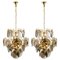 Smoked Glass and Brass Chandeliers in the Style of Vistosi, Italy, 1970s, Set of 2, Image 1
