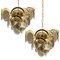 Smoked Glass and Brass Chandeliers in the Style of Vistosi, Italy, 1970s, Set of 2 7