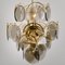 Smoked Glass and Brass Chandeliers in the Style of Vistosi, Italy, 1970s, Set of 2 5
