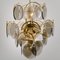 Smoked Glass and Brass Chandeliers in the Style of Vistosi, Italy, 1970s, Set of 2, Immagine 5