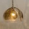 Murano Chandelier Pendant Lights in Amber Glass and Brass, 1970s, Set of 2 9
