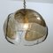 Murano Chandelier Pendant Lights in Amber Glass and Brass, 1970s, Set of 2 10