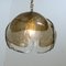 Murano Chandelier Pendant Lights in Amber Glass and Brass, 1970s, Set of 2 11