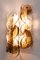 Iced Glass Sconces with Amber Swirl, 1970s, Set of 2 4