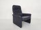 DS50 Dark Blue Leather Lounge Chair from De Sede, Switzerland; 1980s 1