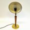 Swedish Brass and Oak Table Lamp from EOS, Nässjö, 1940s, Image 10