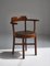 Early Modern Danish Cabinetmaker Captains Chair in Patinated Oak, Imagen 4