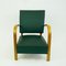 Italian Mid-Century Beech Lounge Chair with Green Leatherette, Immagine 3