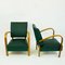 Italian Mid-Century Beech Lounge Chair with Green Leatherette 2