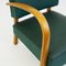 Italian Mid-Century Beech Lounge Chair with Green Leatherette 8