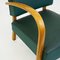 Italian Mid-Century Beech Lounge Chair with Green Leatherette, Image 8