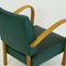 Italian Mid-Century Beech Lounge Chair with Green Leatherette 9