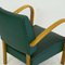 Italian Mid-Century Beech Lounge Chair with Green Leatherette, Imagen 9